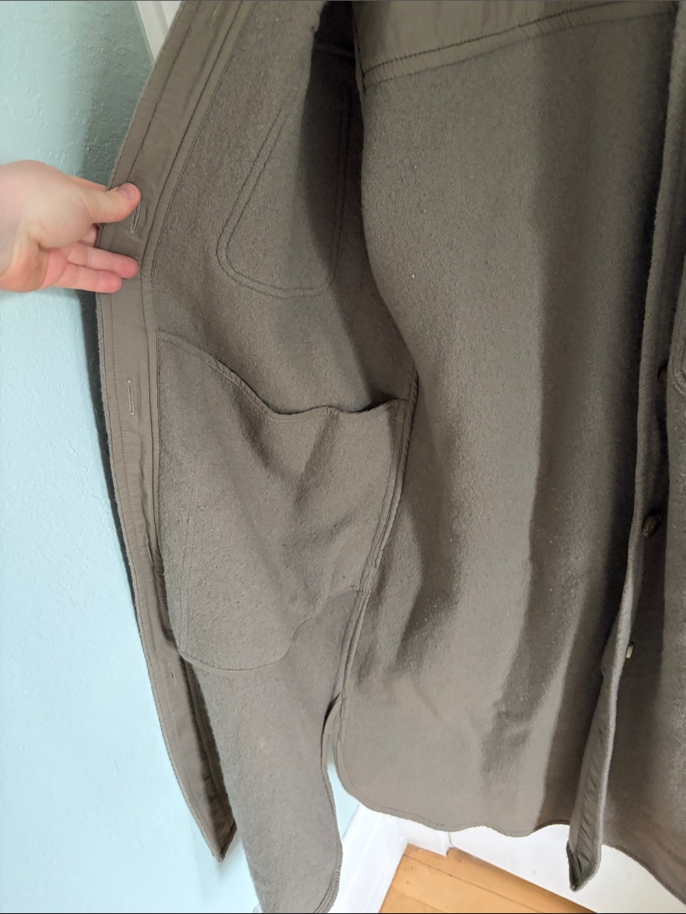Aritzia • Wilfred Free Mushroom Taupe Merino Wool Coat Size S - Picture 5 of 10